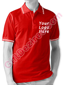Designer Red and White Color Logo Custom T Shirts
